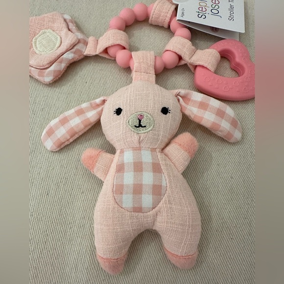 Stephen Joseph NWT Linen Stroller Toy Brynn Bunny - Picture 3 of 8